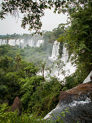 Image showing Row Of Waterfalls At Iguazu Falls Portrait