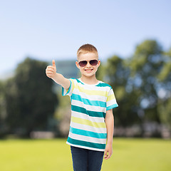 Image showing smiling cute little boy in sunglasses