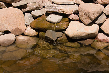 Image showing Waterfall and Stone Background