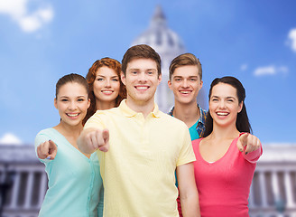 Image showing group of smiling teenagers showing ok sign