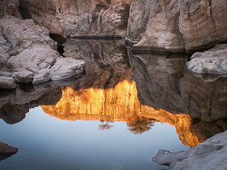 Image showing Red Rock Reflections At Mina Clavero