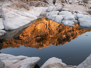 Image showing Red Reflections And White Rocks Landscape