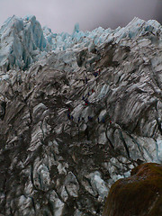 Image showing People Climbing Franz Josef Glacier