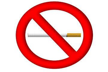 Image showing Illustration of the crossed cigarette depicting “No smoking” ban