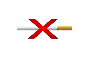 Image showing Illustration of the crossed cigarette depicting “No smoking” ban