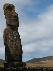 Image showing Moai And Hill