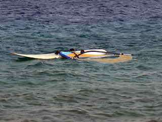 Image showing Photo of the windsurfing board in Red Sea