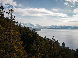 Image showing Lake Forest And Mountain In Bariloche