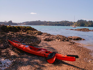 Image showing Kayak At Bay Of Islands Beach