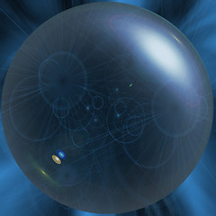 Image showing An illustration of the blue abstract crystal ball