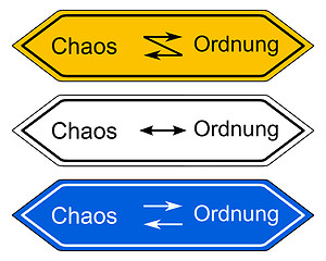 Image showing Direction sign chaos and order