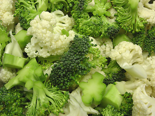 Image showing Cauliflower and broccoli mixed as a background