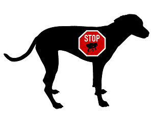 Image showing Dog stop sign for fleas