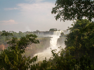 Image showing Iguazu Falls With Foliage Frame