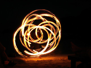 Image showing Fire Juggler In Full Swing