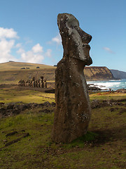 Image showing Easter Island Moai Coast