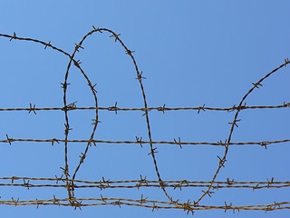 Image showing Barbwire on the sky