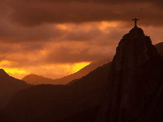 Image showing Christ Redeemer At Sunset