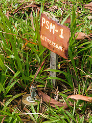 Image showing Anti Personel Mine Sign