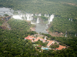 Image showing Aerial View Of Iguazzu Falls And Hotel