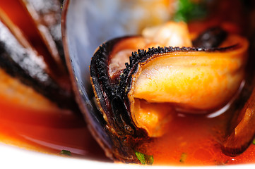Image showing Mussels in italian rustic style