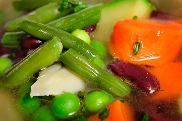 Image showing Vegetable soup macro