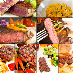Image showing beef dishes collage