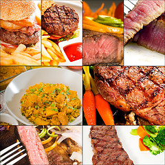 Image showing beef dishes collage