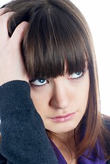 Image showing Attractive girl with headache