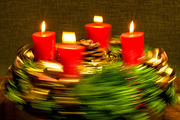 Image showing Advent wreath with speed