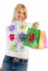 Image showing Pretty girl with shopping bags