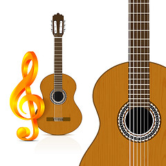 Image showing Classical guitar on white background.