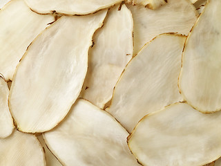 Image showing Jerusalem artichoke slices background