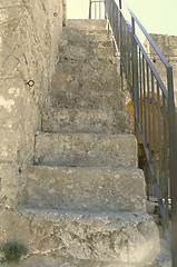 Image showing Stairway to heaven - stairs in the David Tower, Jerusalem