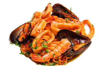 Image showing Seafood mixed saute