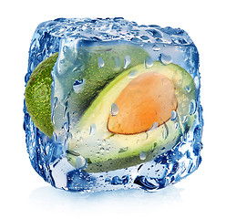 Image showing Avocado in ice cube