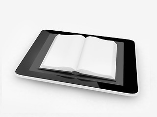 Image showing tablet pc and opened book