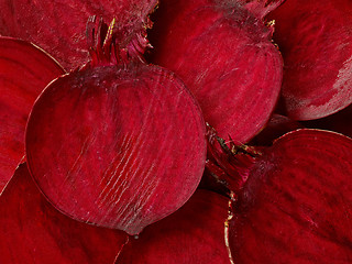 Image showing Beetroot slices macro