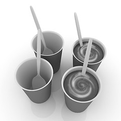 Image showing Coffe in fast-food disposable tableware