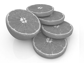 Image showing half oranges