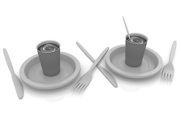 Image showing Coffe in fast-food disposable tableware