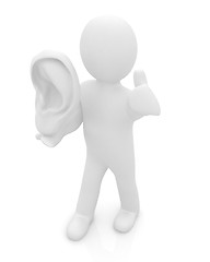 Image showing 3d man with ear 3d render