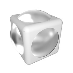 Image showing Sphere in a cube 3d design element