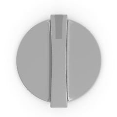 Image showing 3d white knob on white background