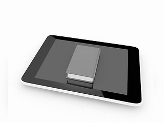Image showing tablet pc and book
