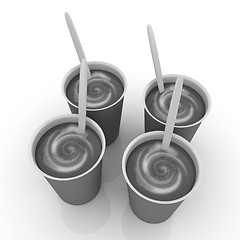 Image showing Coffe in fast-food disposable tableware