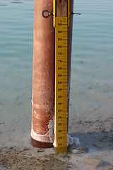 Image showing Water level meter in Dead sea
