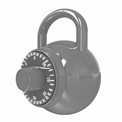 Image showing Illustration of security concept with glossy locked combination 