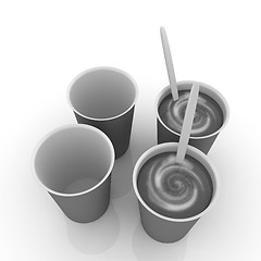 Image showing Coffe in fast-food disposable tableware