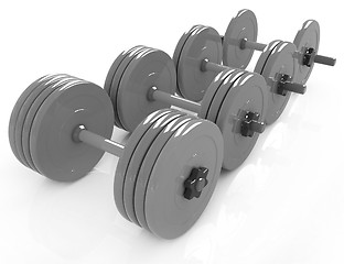 Image showing Colorful dumbbells 